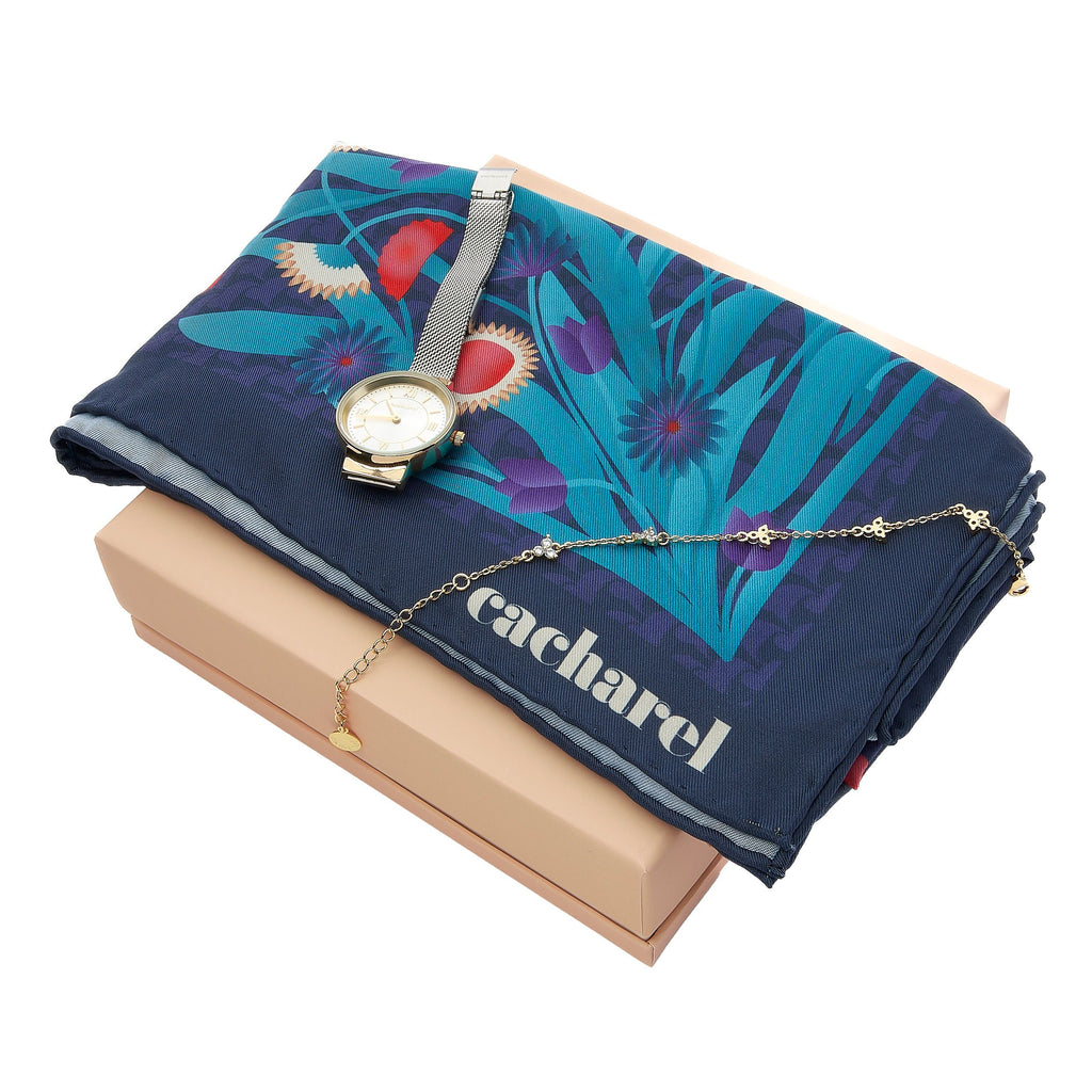 Watch, bracelet & scarf for women from CACHAREL corporate gift sets 