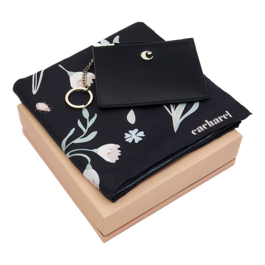 Women's gift sets CACHAREL Black Scarf and Coin purse with gift box