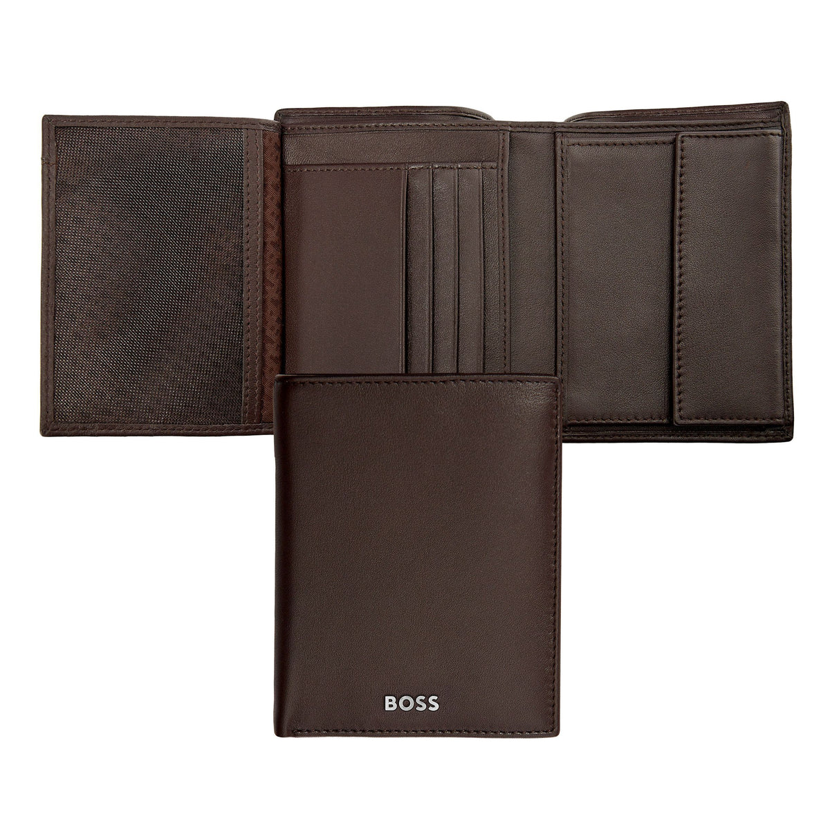 Men s wallets BOSS Money wallet Vertical flap Classic Smooth Brown Luxury Corporate Gifts B2B Gifts Shop HK