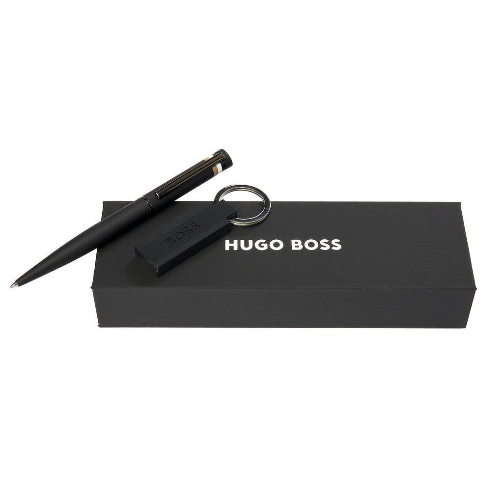  Men's redemption gift set HUGO BOSS Black ballpoint pen & key ring