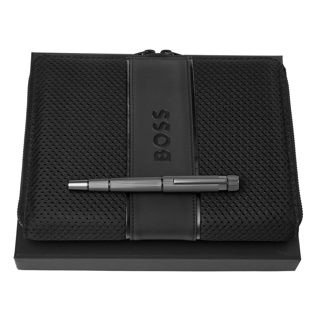 Elegant gift sets HUGO BOSS rollerball pen & A5 conference folder 