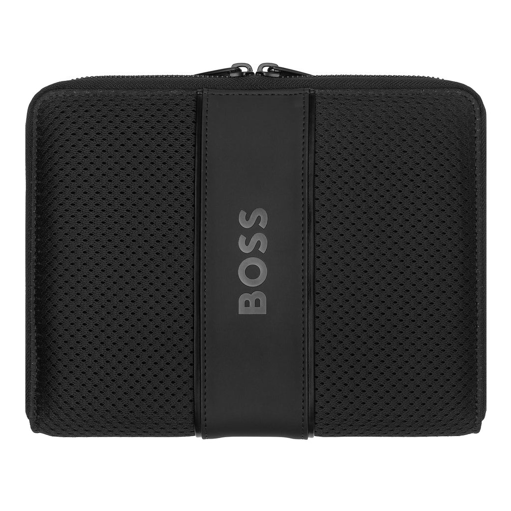 BOSS Black A5 Faux leather Conference folder with oversized logo Arche