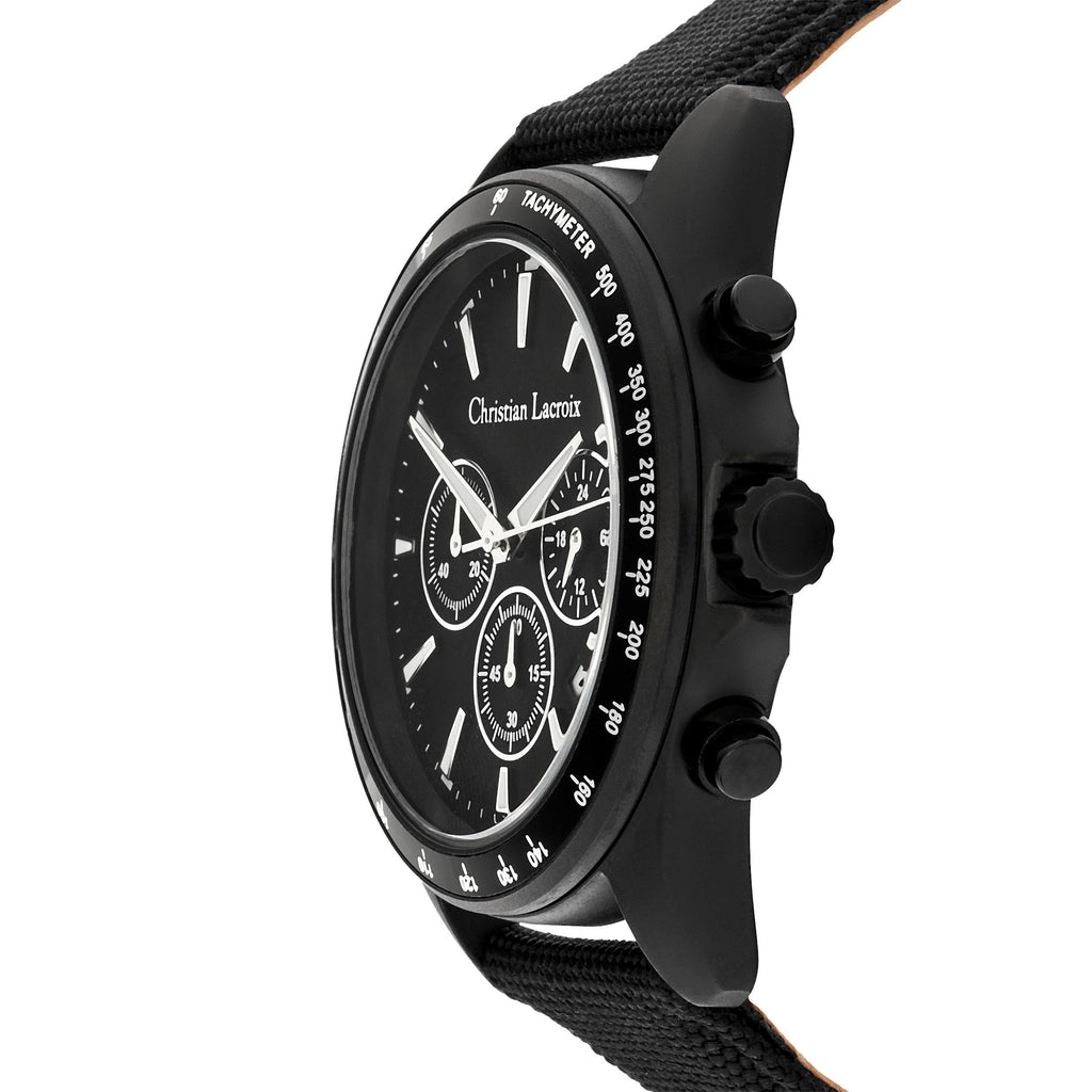 Designer chronometer CHRISTIAN LACROIX all black Chronograph Caprio 