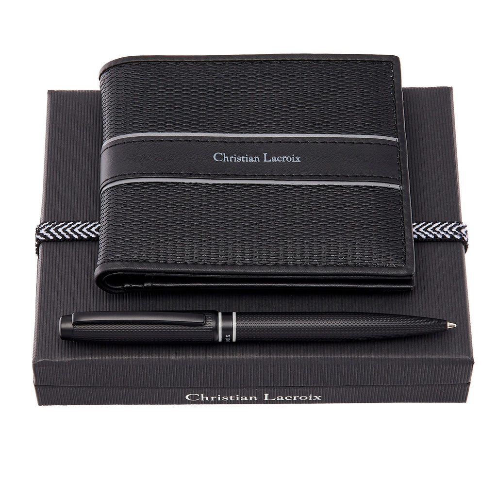 Gift sets CHRISTIAN LACROIX black Card wallet & Ballpoint pen Caprio
