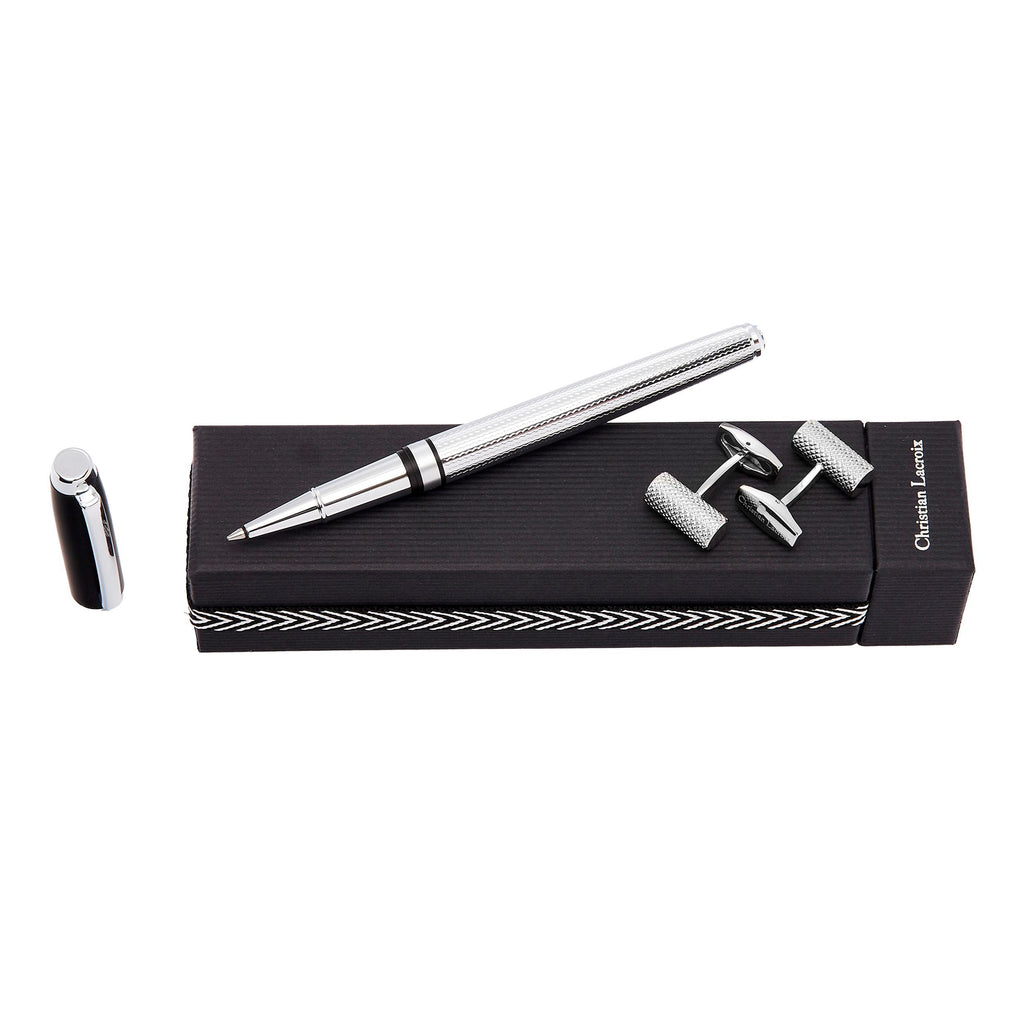 Gift sets CHRISTIAN LACROIX chrome rollerball pen & cufflinks Caprio