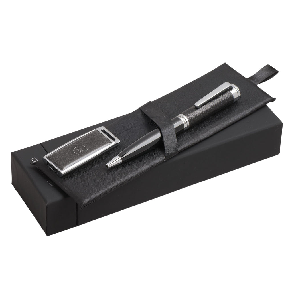  Luxury gift sets for men CERRUTI 1881 black ballpoint pen & usb stick