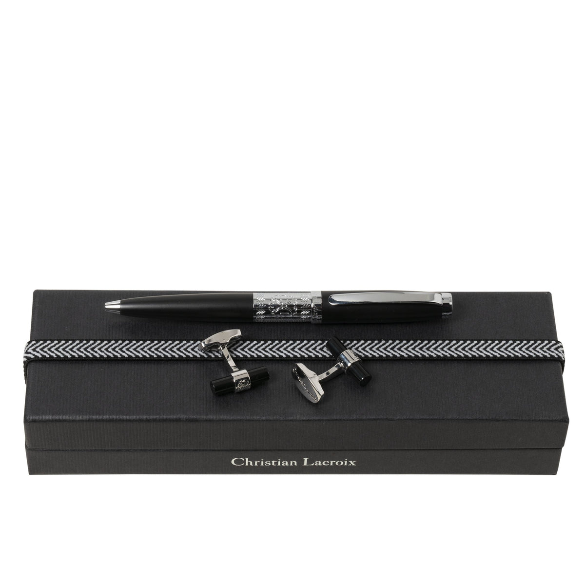 Christian Lacroix Gift Set MORE in Black Ballpoint pen Cufflinks