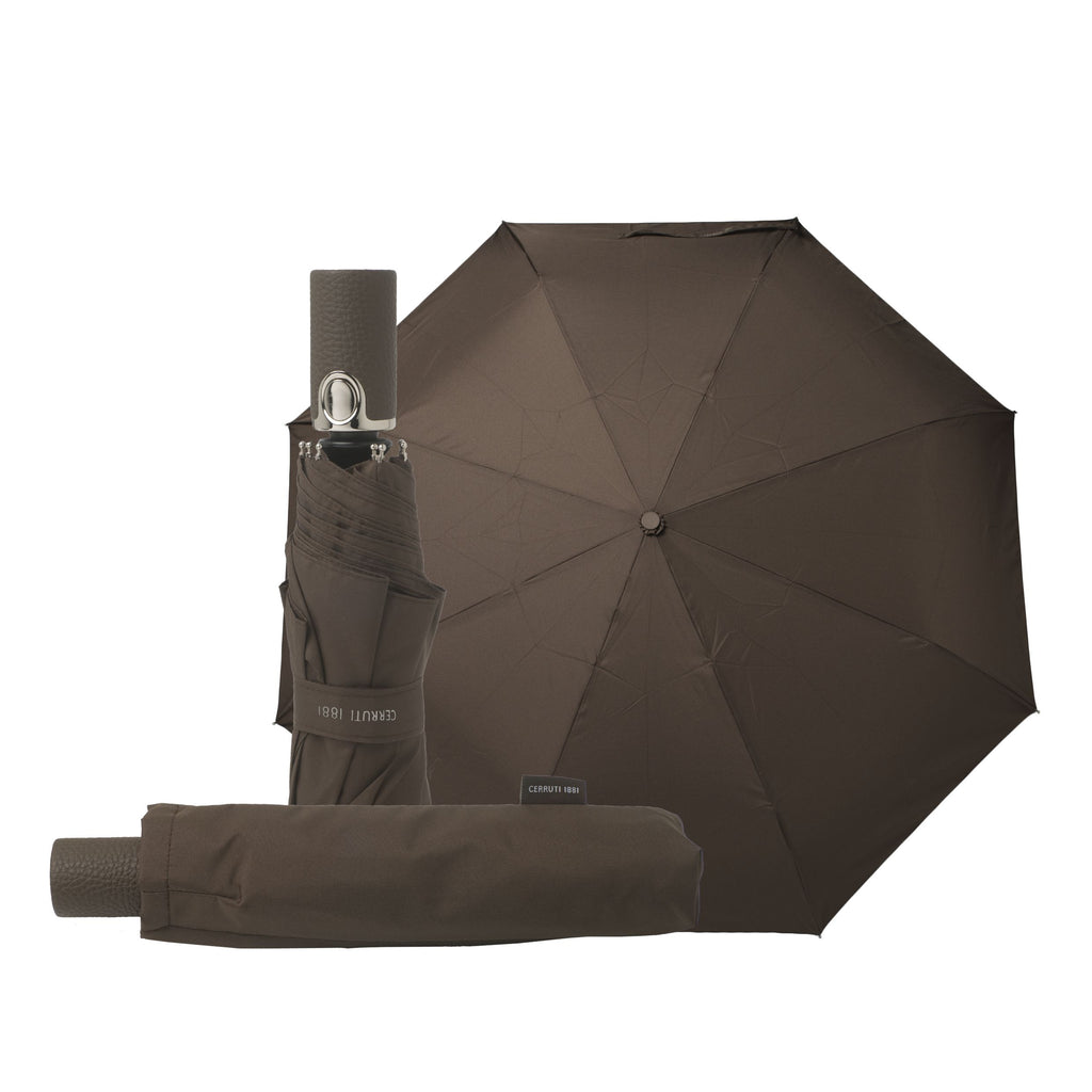   Men's luxury umbrellas Cerruti 1881 taupe automatic umbrella Hamilton 