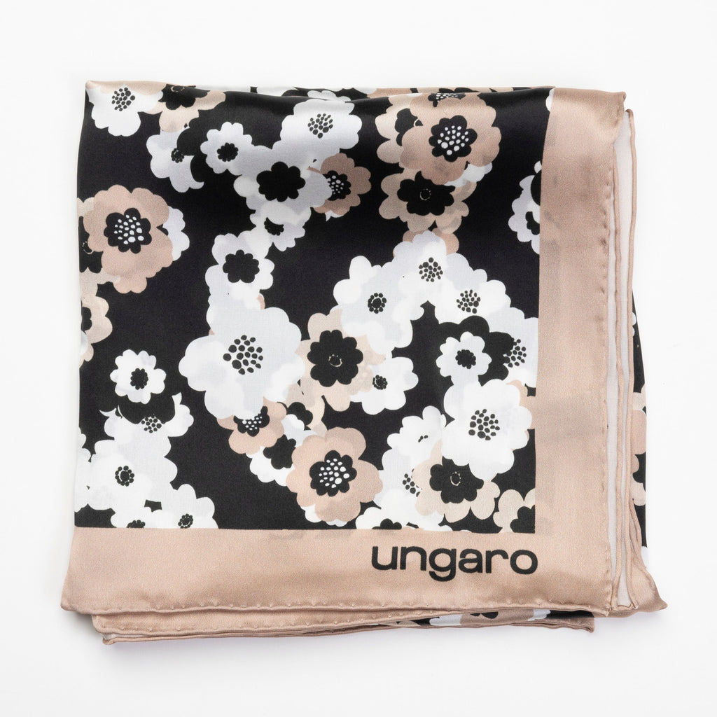   Designer apparel accessories Ungaro Fashion Beige Silk scarf CHIARA 