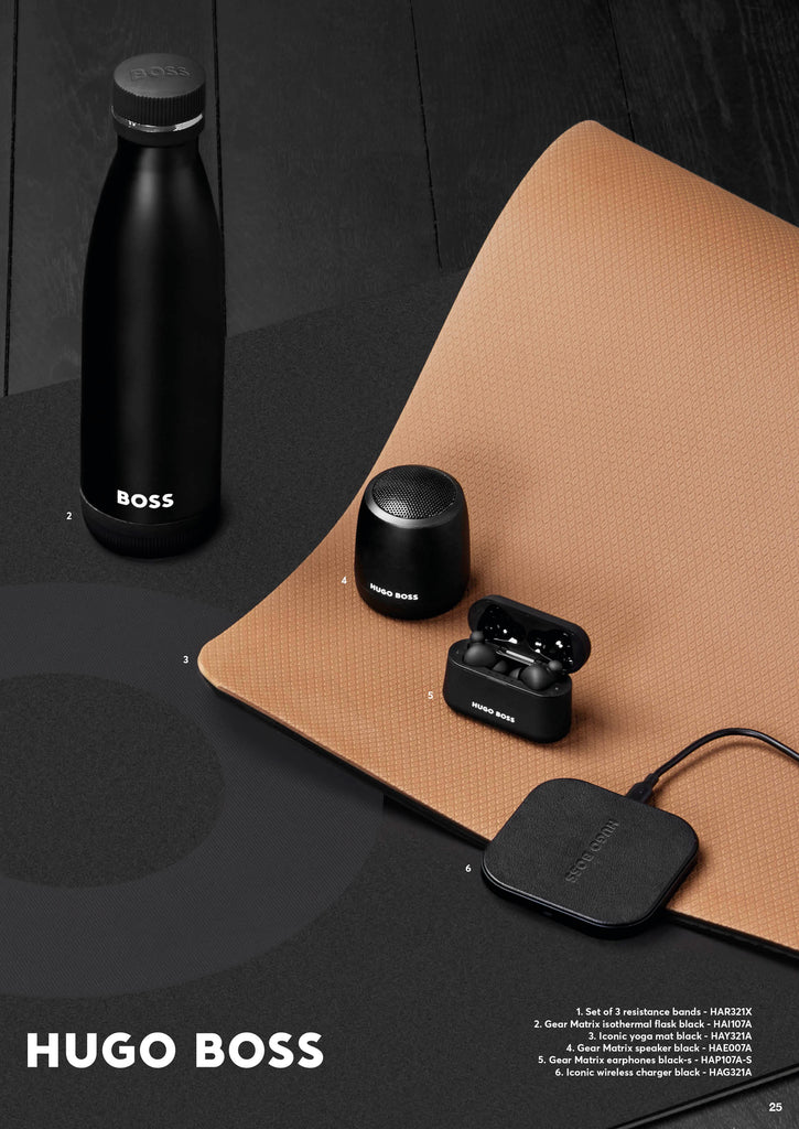 Hugo Boss | Boss | Accessories | Fashion | Fashion accessories | Iconic | Gear Matrix | Resistance bands | Isothermal flask | Vacuum flask | Yoga mat | Speaker | Earphones | Earbuds | Wireless charger | 筆 | 商務禮品 | 企業禮品 | 品牌禮品 | 香港 | 澳門 | 中國