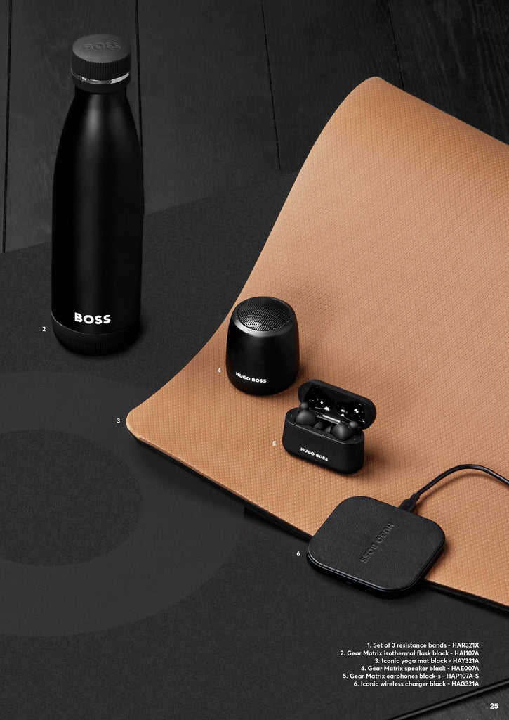 Hugo Boss | Boss | Accessories | Fashion | Fashion accessories | Iconic | Gear Matrix | Resistance bands | Isothermal flask | Vacuum flask | Yoga mat | Speaker | Earphones | Earbuds | Wireless charger | 筆 | 商務禮品 | 企業禮品 | 品牌禮品 | 香港 | 澳門 | 中國