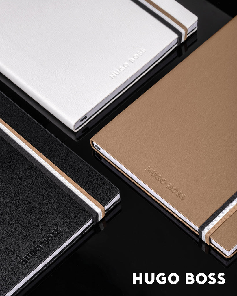 Hugo Boss | Boss | Fashion | Accessories | Fashion accessories | Stationery | Office supplies | Writing Accessories | ICONIC | Notebooks | Black color | White color | Camel color | Iconic color | 商務禮品 | 企業禮品 | 品牌禮品 | 香港 | 澳門 | 中國 | 筆記本禮品 | 記事本禮品
