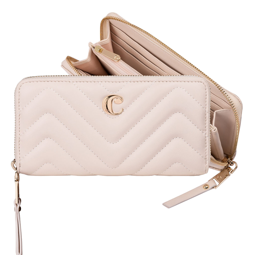 Ladies' wallet gift set Cacharel off-white travel purse & watch Odeon