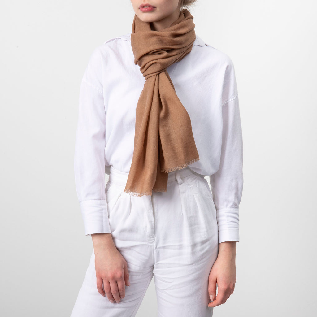  Women's designer scarves Cacharel fashion camel long scraf Faustine 