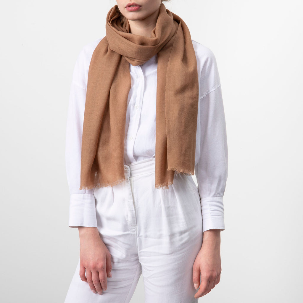  Women's designer scarves Cacharel fashion camel long scraf Faustine 