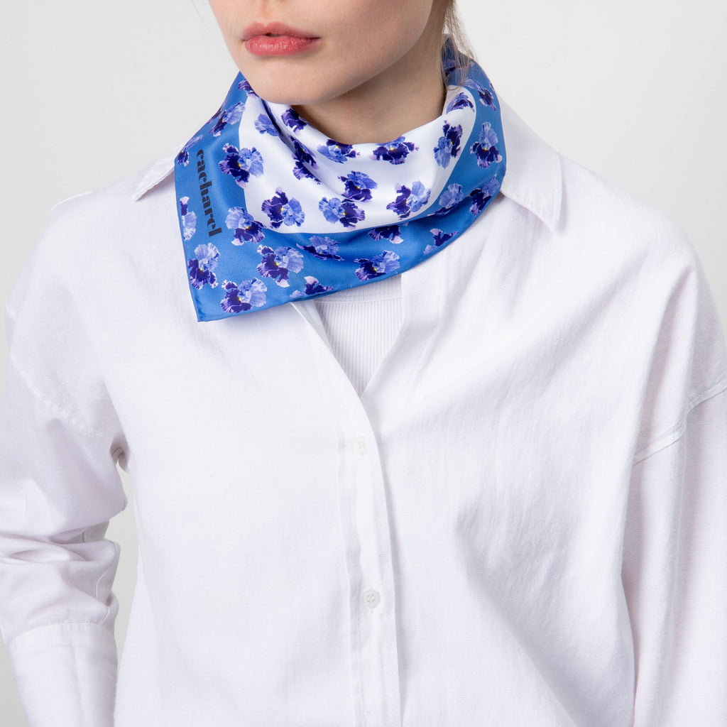 Gift for her Cacharel Stylish Bright Blue Scarf Hortense 