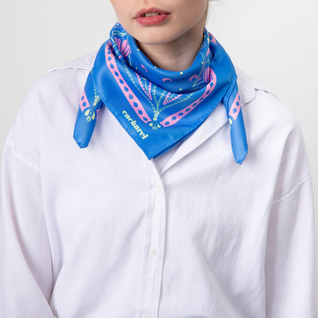 Women's designer scarves Cacharel Fashion Bright Blue Scarf Alesia