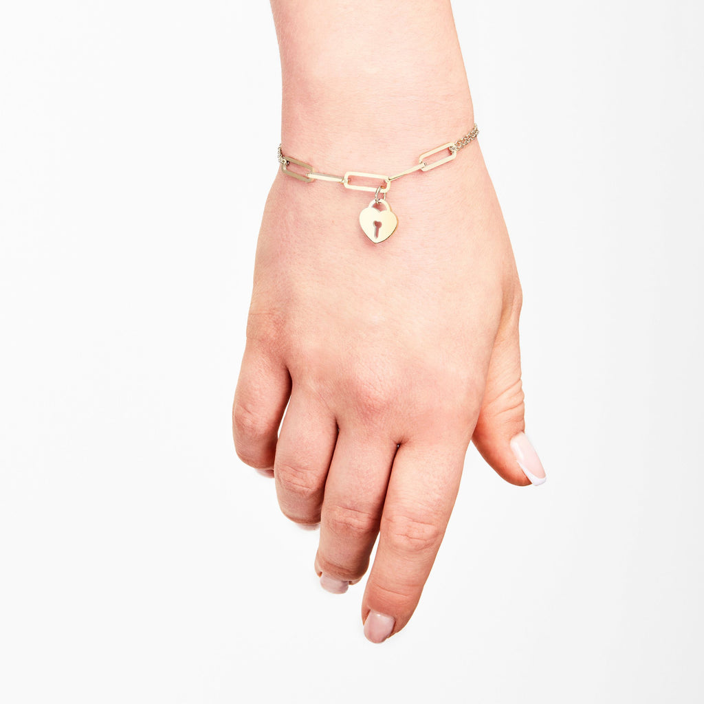  Womens Luxury jewelry Cacharel Bracelet Clemence with heart shape lock