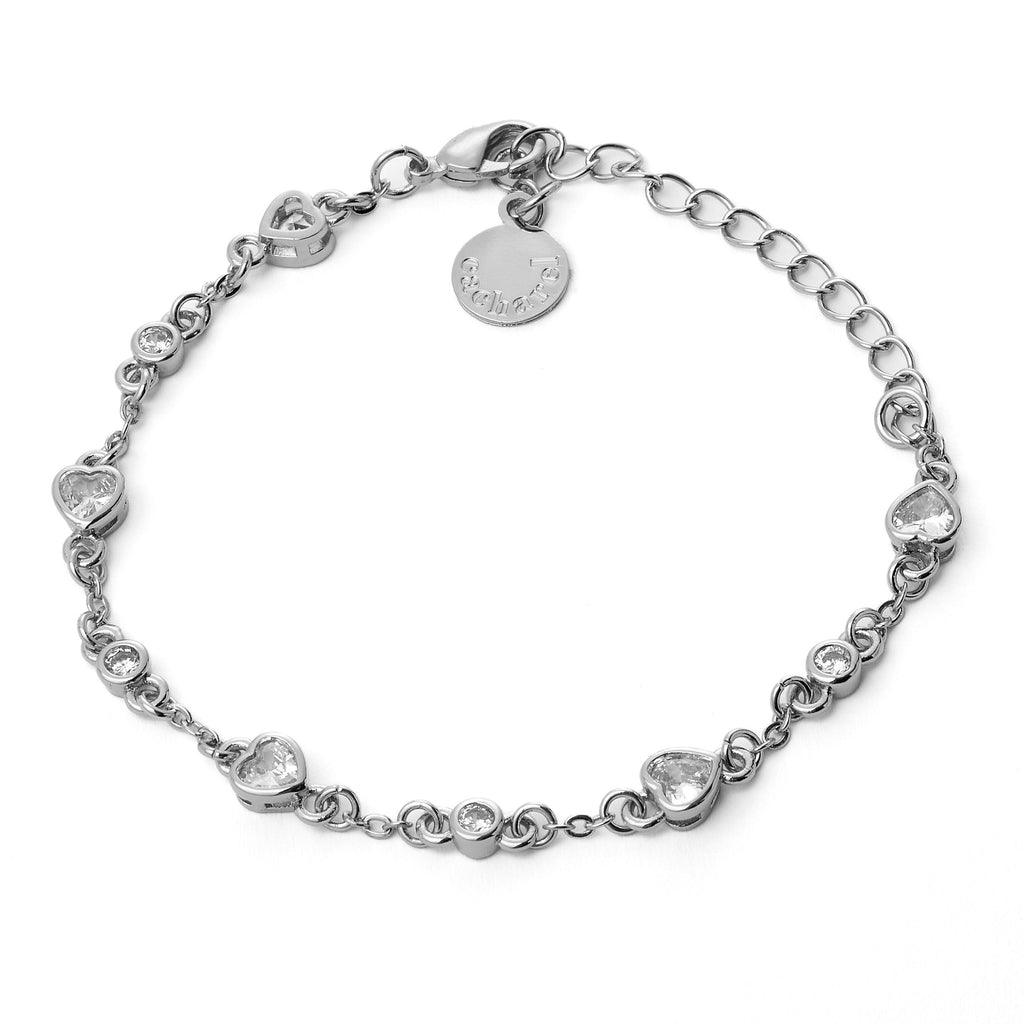 CACHAREL Silver Bracelet Astrid with heart shape zirconia stones