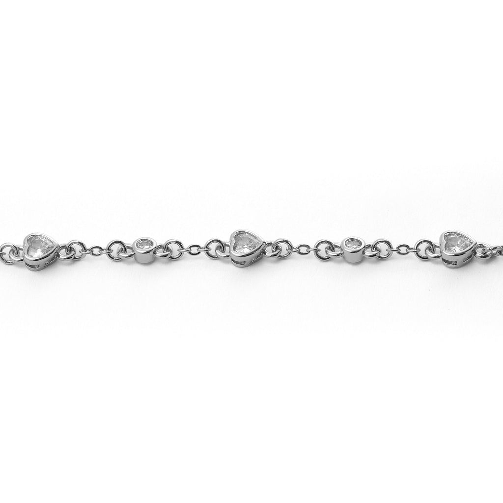 CACHAREL Silver Bracelet Astrid with heart shape zirconia stones