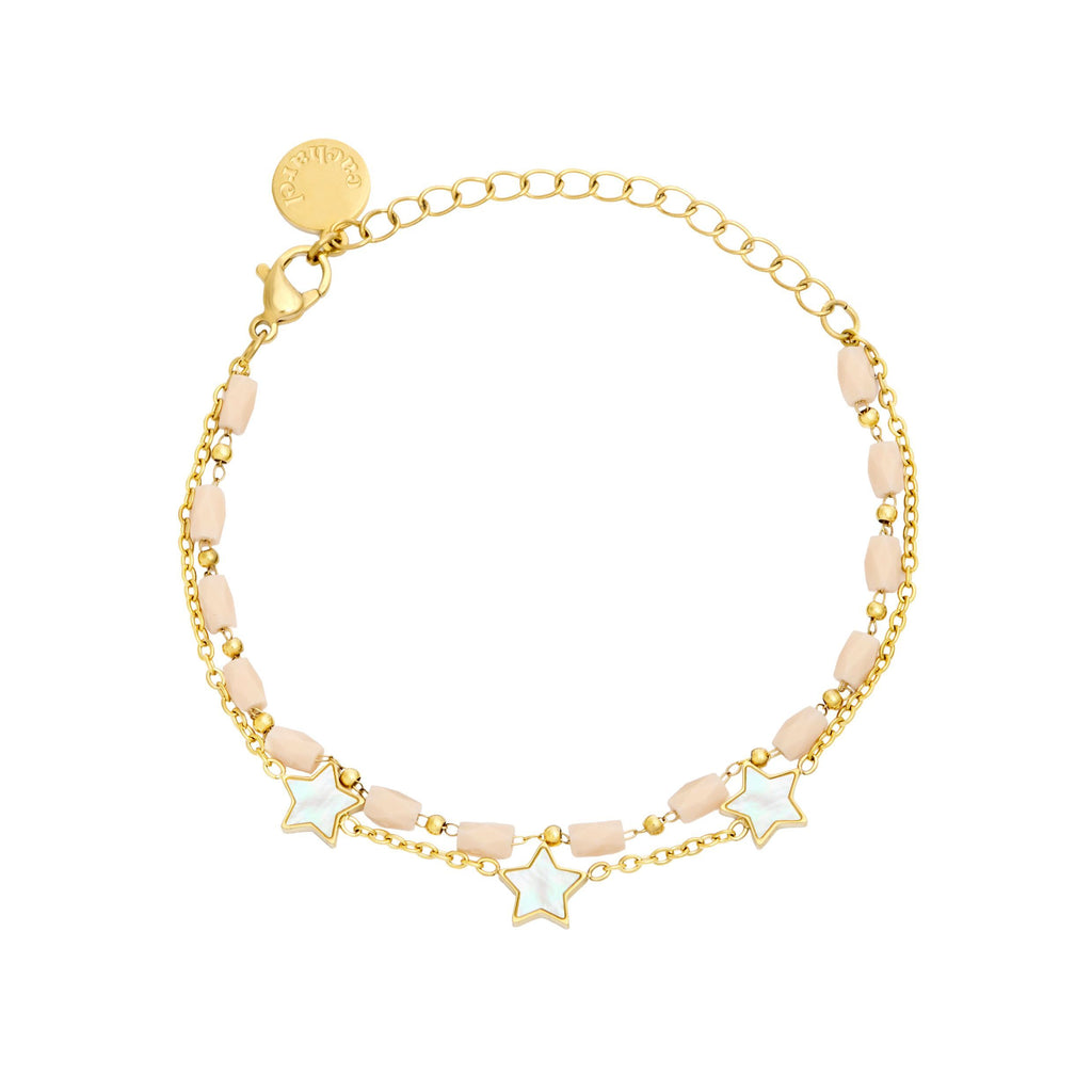 CACHAREL gold-plated bracelet Vivienne with nude color crystal stones