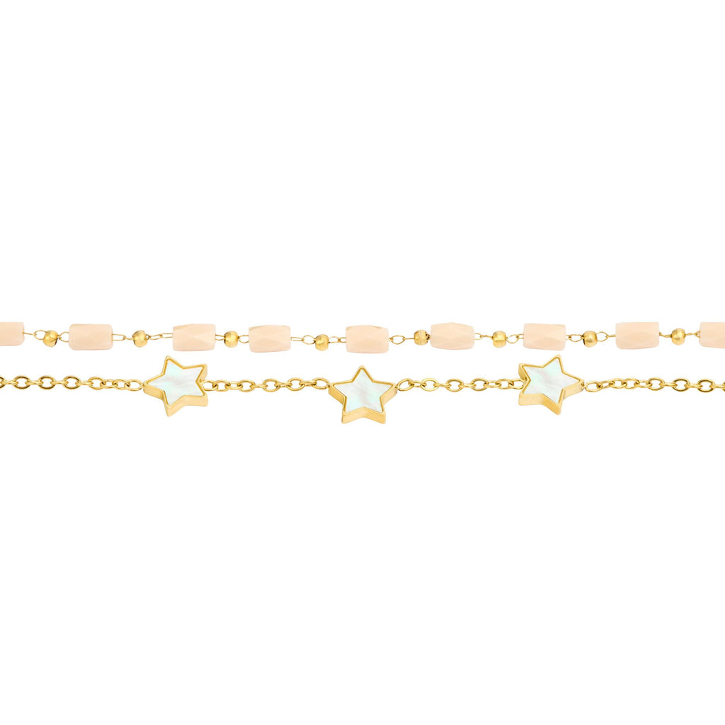 CACHAREL gold-plated bracelet Vivienne with nude color crystal stones