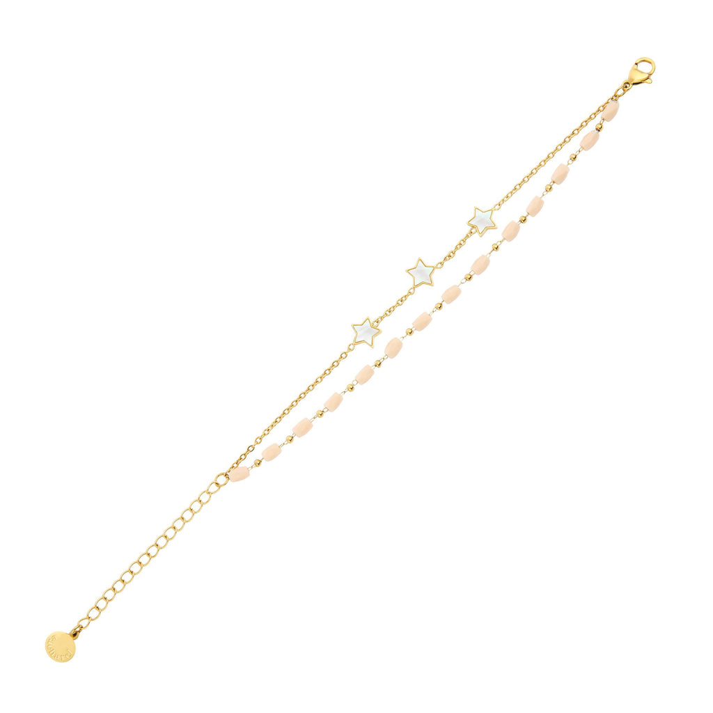 CACHAREL gold-plated bracelet Vivienne with nude color crystal stones