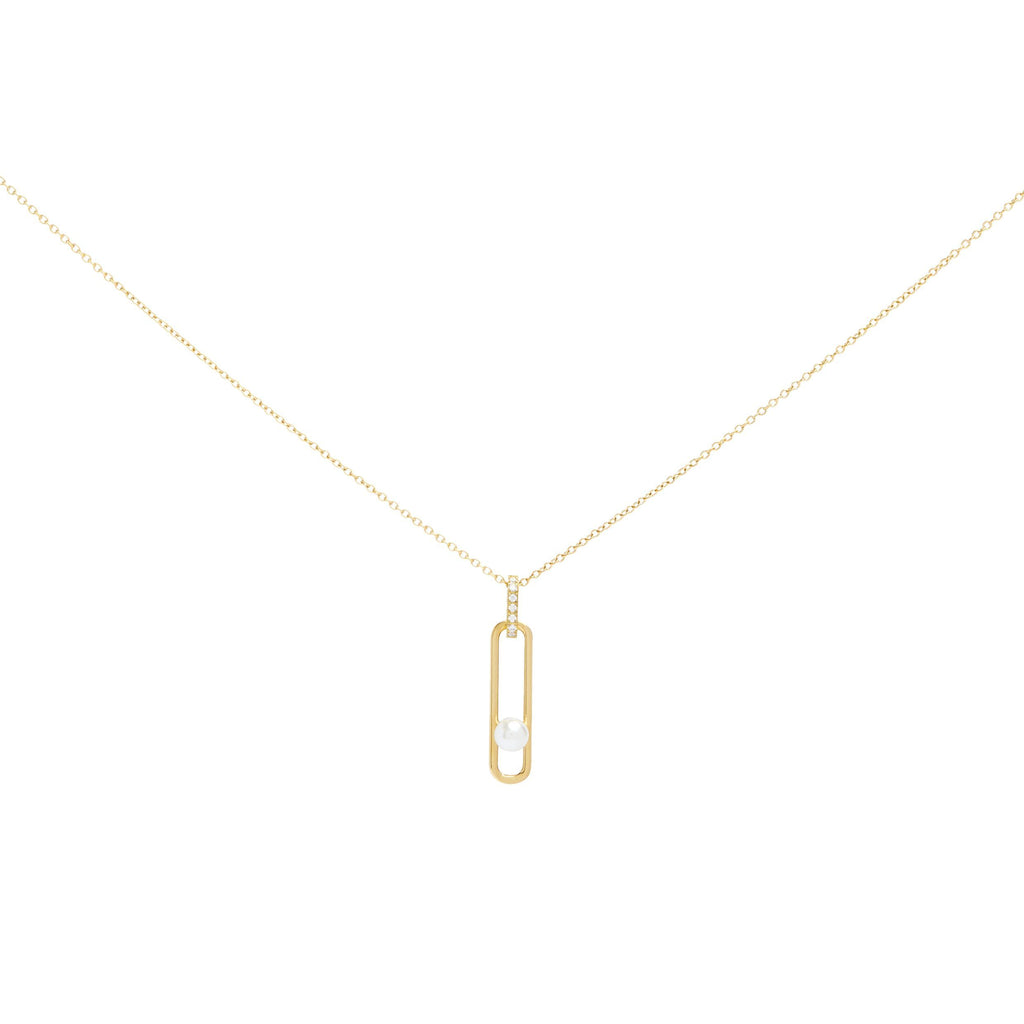 CACHAREL gold-plated steel necklace Apolline with oval shaped pendant