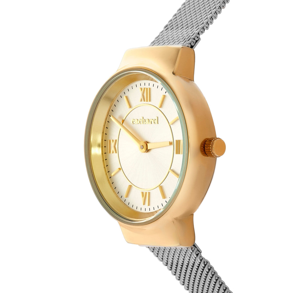 Ladies' slim timepieces CACHAREL chic Silver & gold watch Astrid 