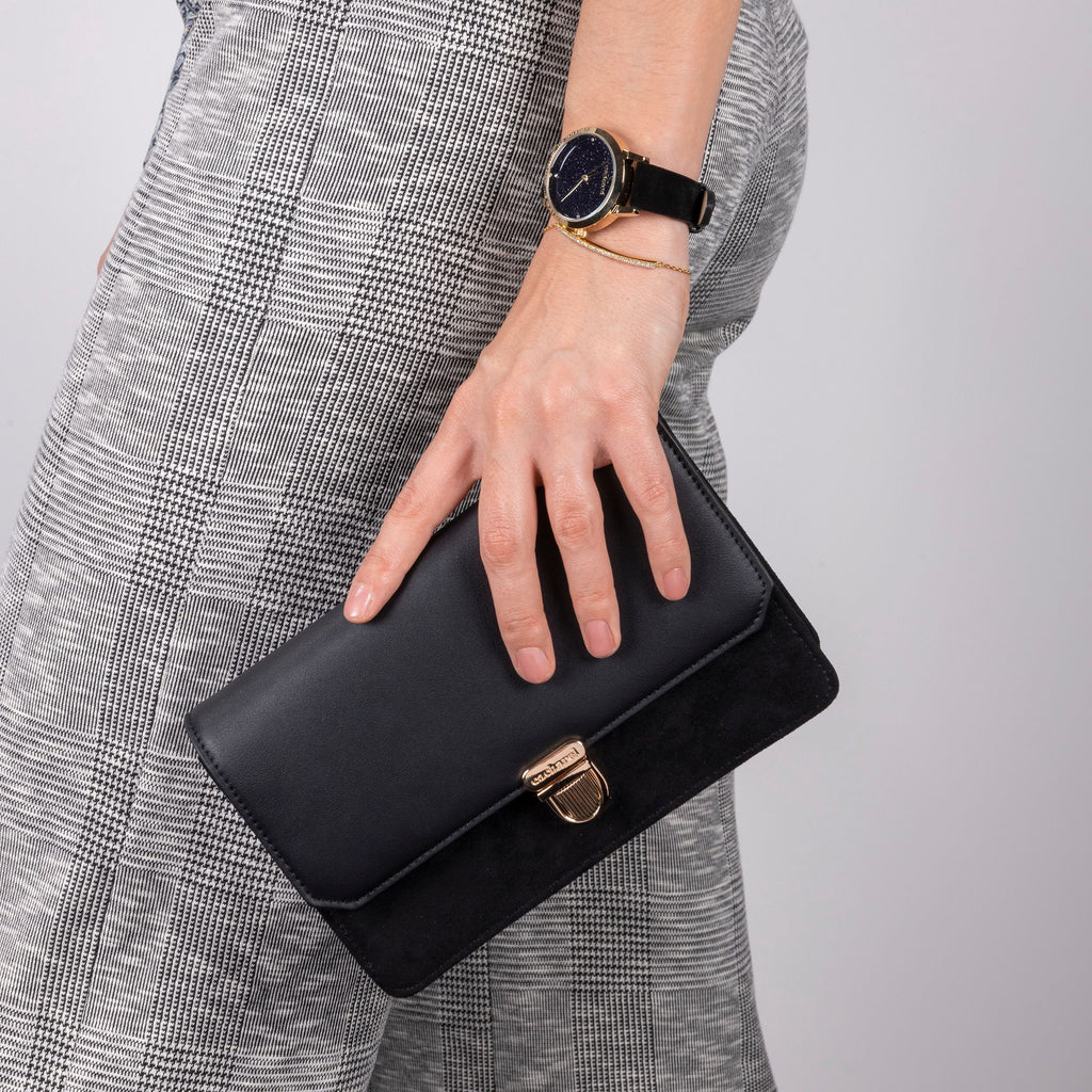 Women designer watches Cacharel watch Montmartre in black strap & dial