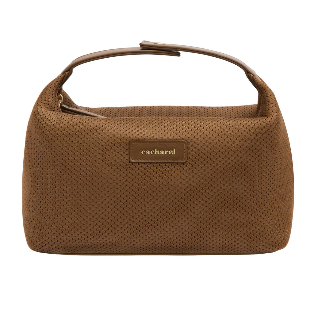 CACHAREL mesh textured travel dressing-case Josephine in camel color