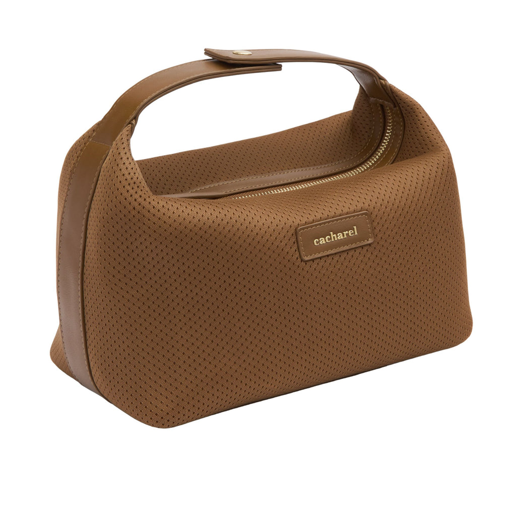 CACHAREL mesh textured travel dressing-case Josephine in camel color