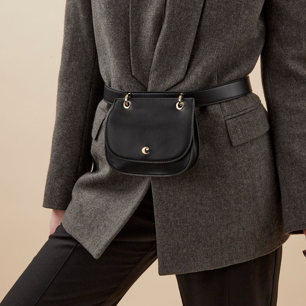 Ladies' designer belt bags CACHAREL Fashion Black Waistpack Andrea