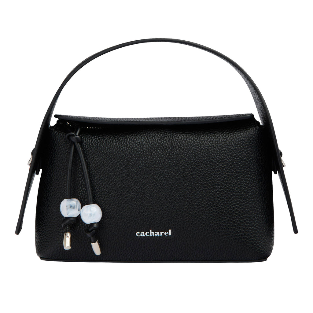 CACHAREL black leather-like lady bag Clementine with zipper closure