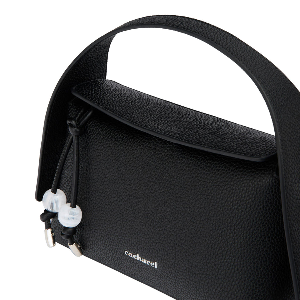 CACHAREL black leather-like lady bag Clementine with zipper closure