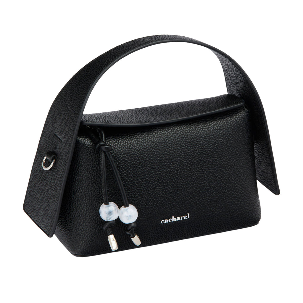 CACHAREL black leather-like lady bag Clementine with zipper closure