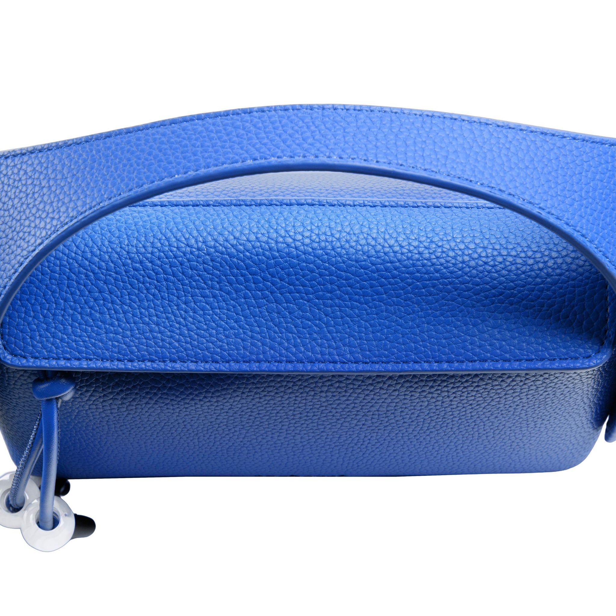 CACHAREL blue textured lady shoulder bag Clementine with metal