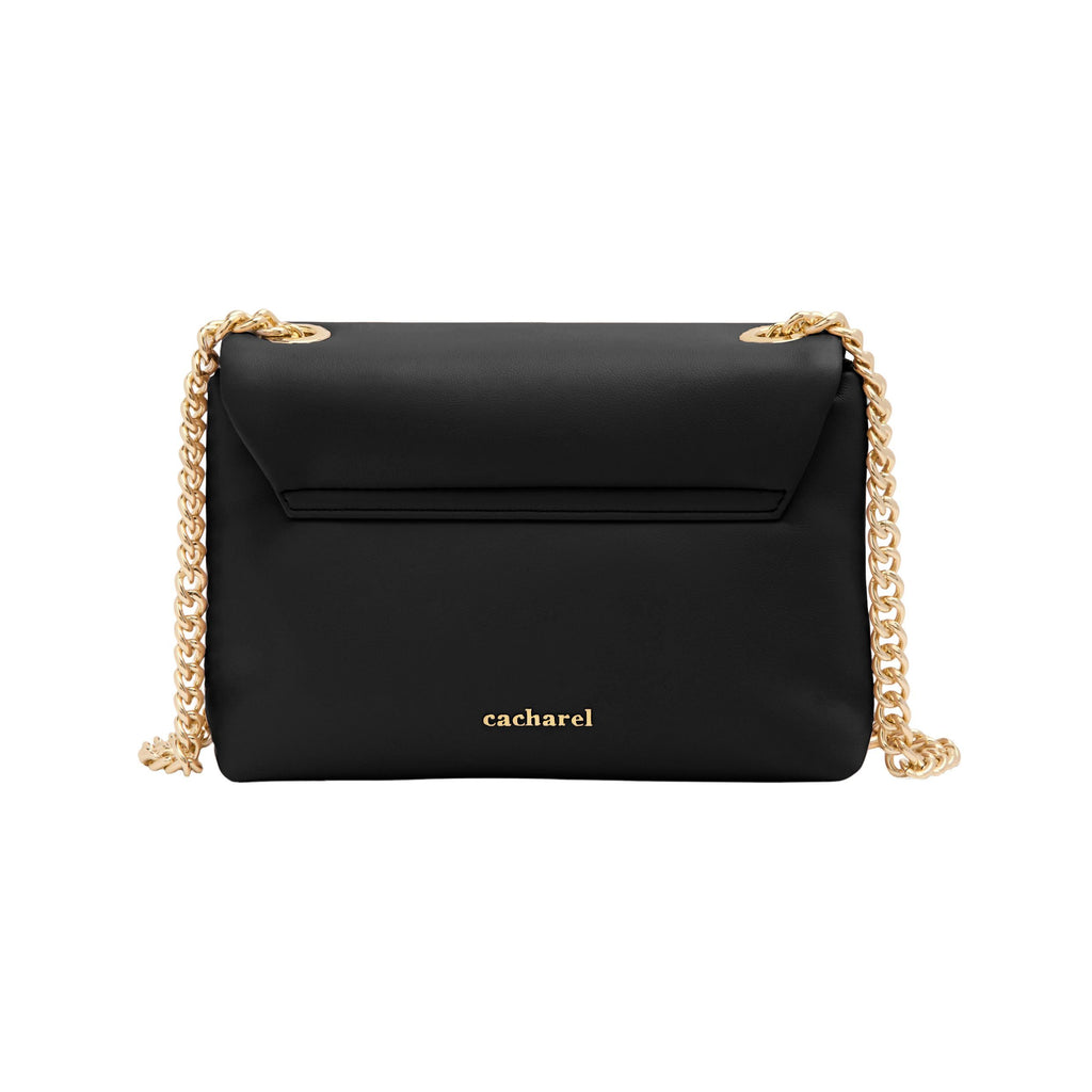 CACHAREL black lady crossbody bag Vivienne with gold plated metal logo