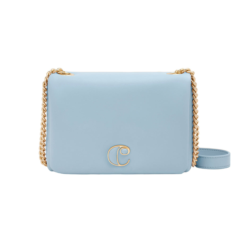 CACHAREL light blue lady crossbody bag Vivienne with metal chain strap