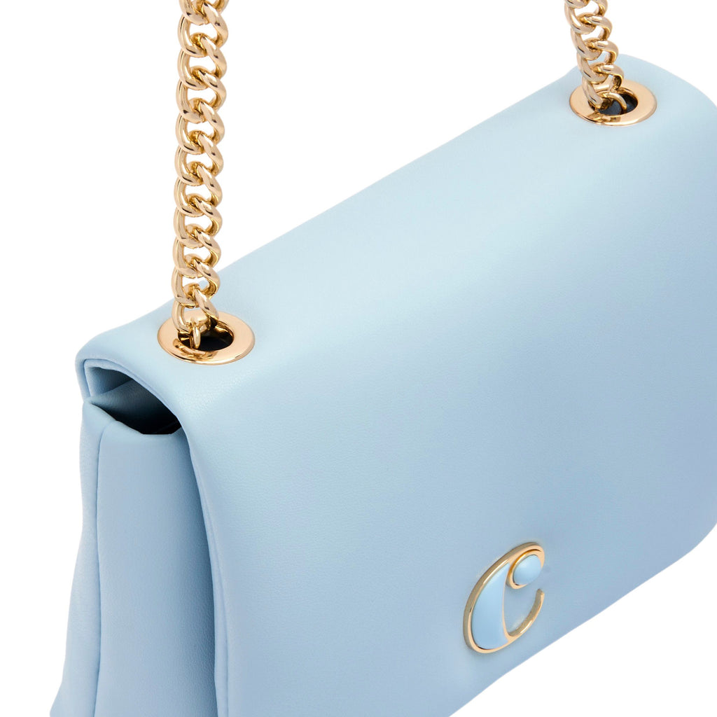 CACHAREL light blue lady crossbody bag Vivienne with metal chain strap