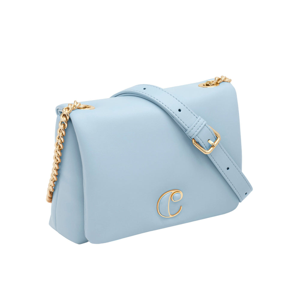 CACHAREL light blue lady crossbody bag Vivienne with metal chain strap