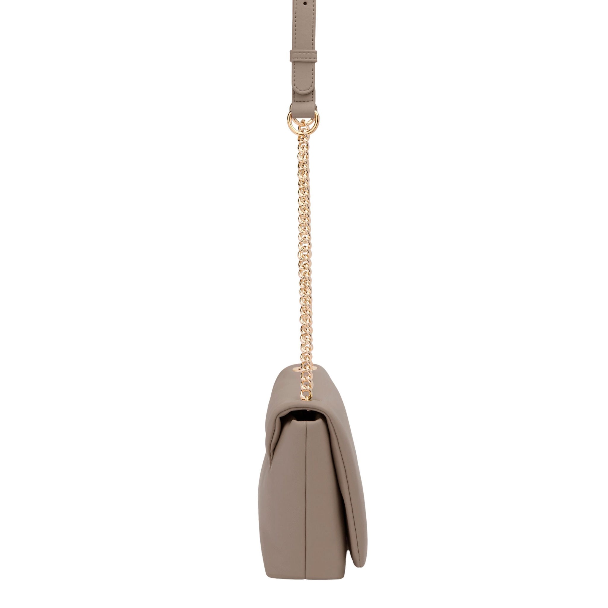 CACHAREL taupe color lady bag Vivienne with metal chain