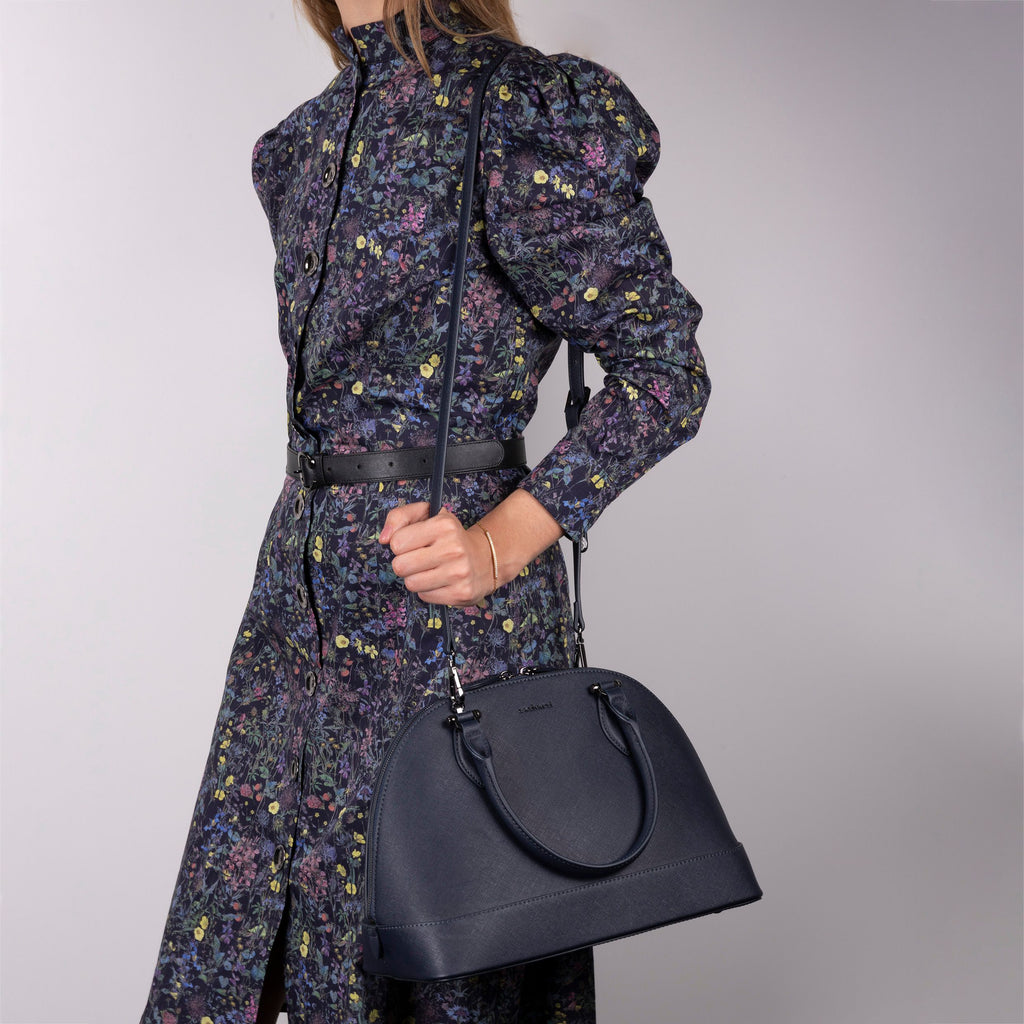 Designer handbags for women Cacharel Navy Bowling bag large Hortense 