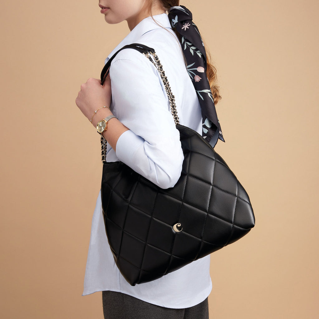 Women's designer shoulder bags CACHAREL black Lady bag Ambre