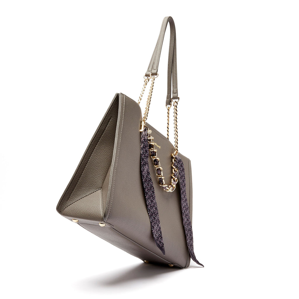 Women's designer tote bags & handbags CACHAREL Taupe Lady bag Amelia 