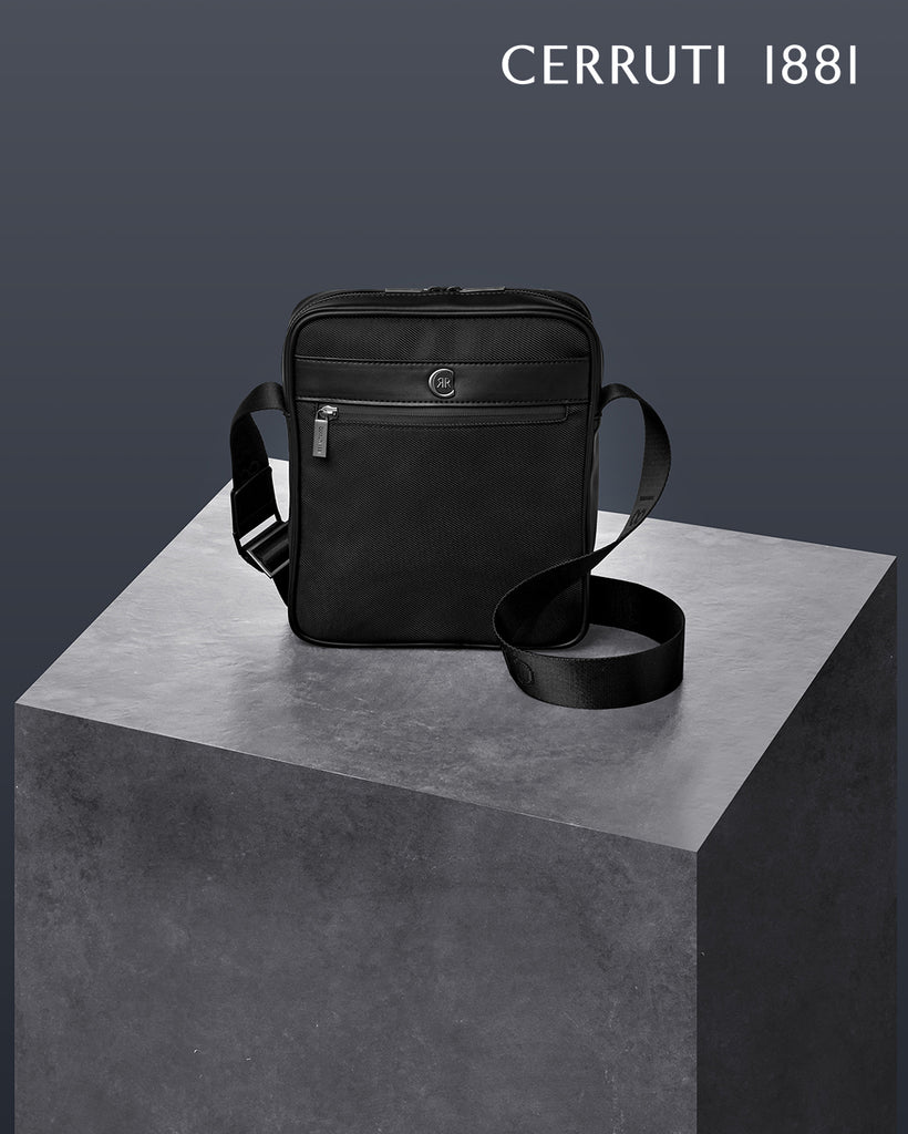 Men's designer crossbody bags Cerruti 1881 Black reporter bag Bond  