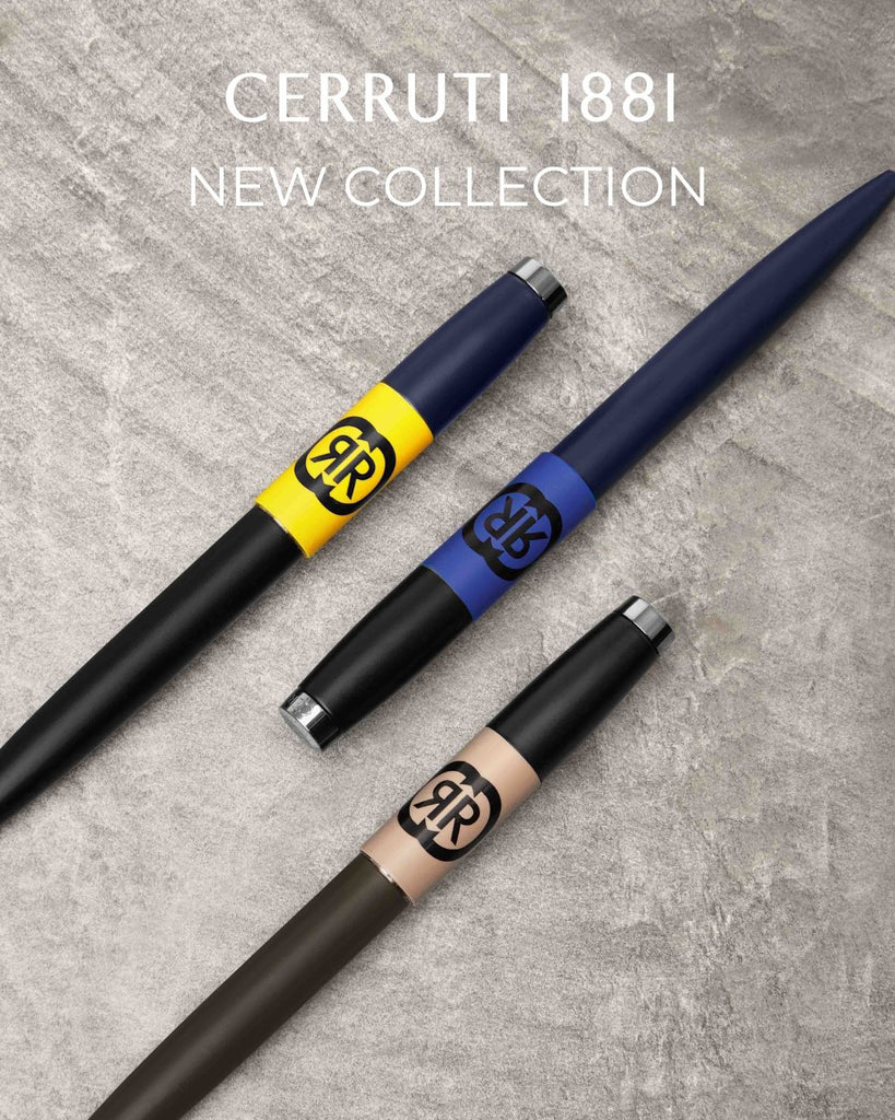 Men's luxury pens Cerruti 1881 navy bright blue ballpoint pen BRICK