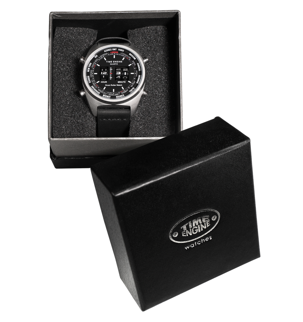 Personalized gifts Time Engine Chrome Drum Roller Watch with your logo