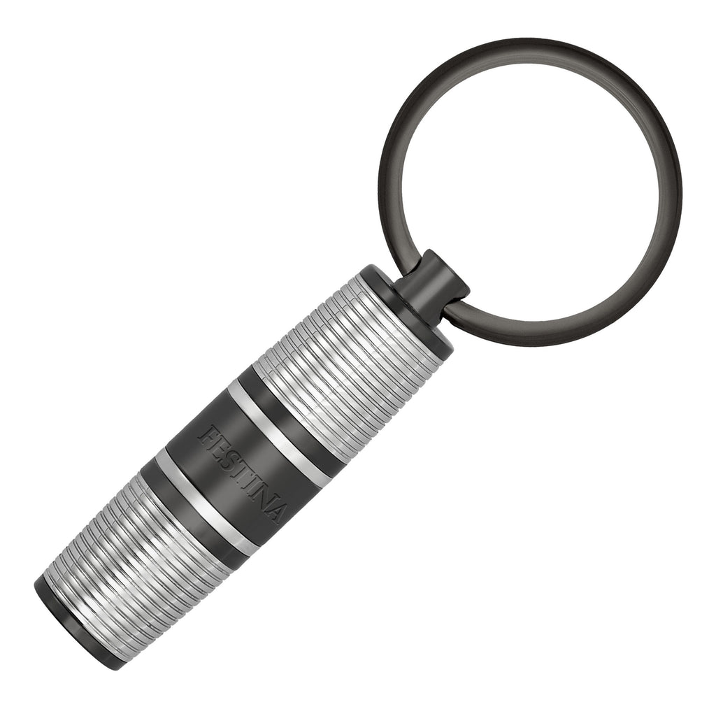 2pc set FESTINA stripe chrome & gun Key ring and Ballpoint pen Bold