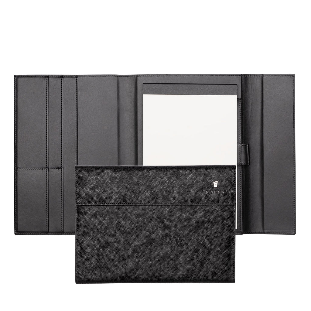 Men's designer gift set Festina black A5 Folder & Ballpoint pen
